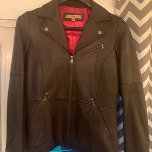 Brown leather jacket
